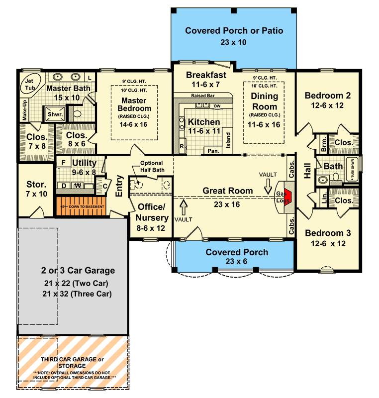Plan 51236MM: Charming Craftsman House Plan with Spacious Living  - Floor Plan - Main Level - Country, Craftsman, Farmhouse, Modern Farmhouse
