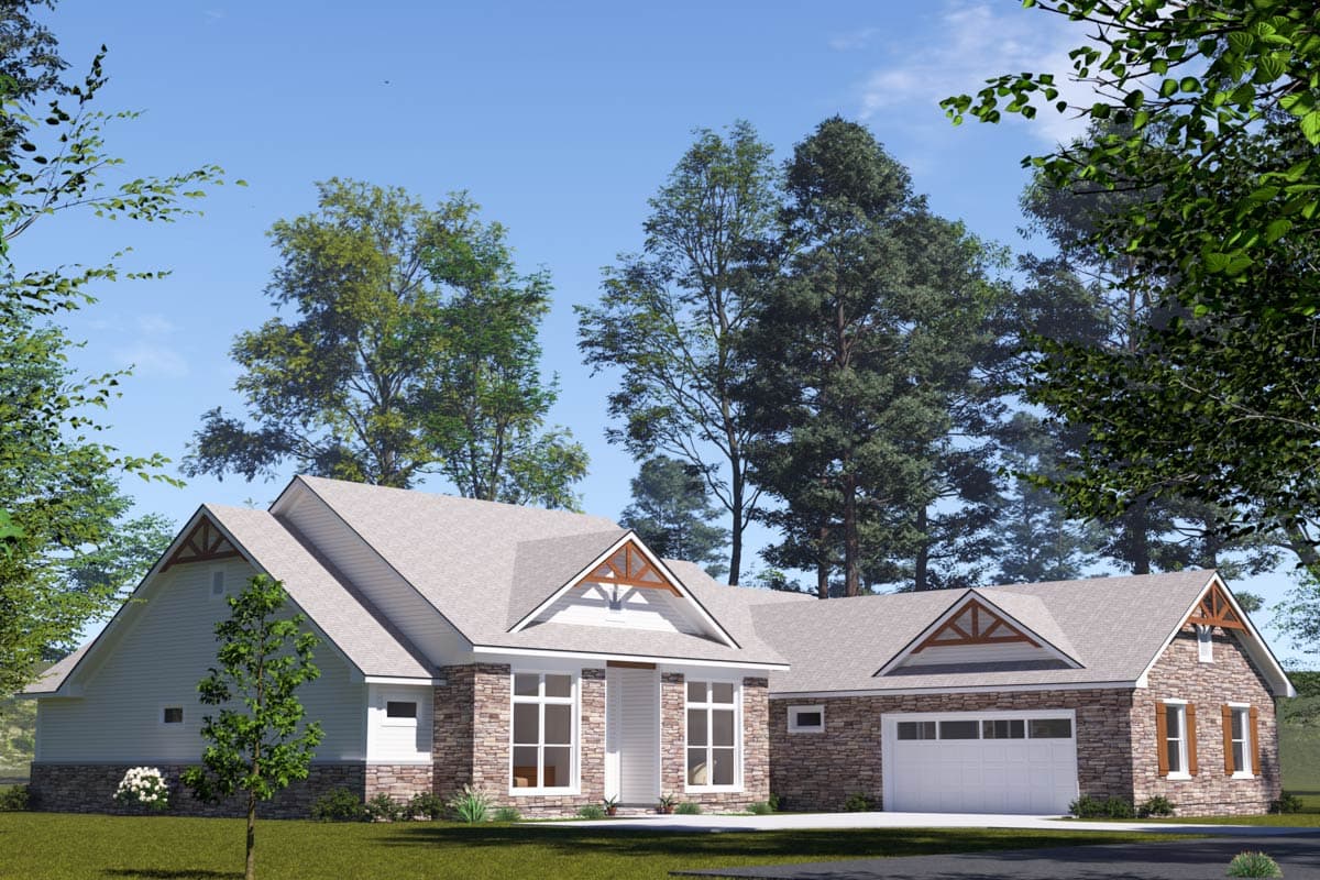 Plan 52438WM: Charming One-Story Craftsman with Open Layout and Rear Porch Retreat - Image #5