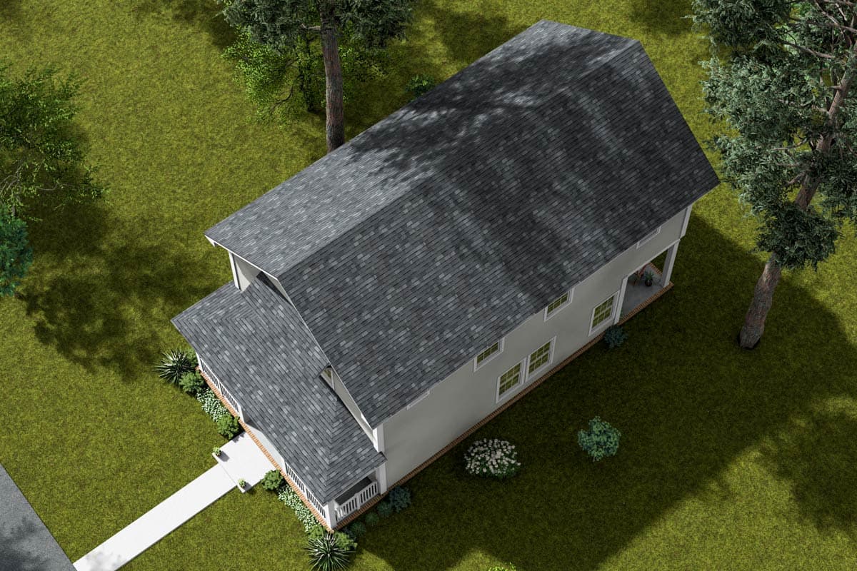 Plan 52440WM: Narrow 3-Bedroom Home with Dual Porches and Open Living - Image #6 - Cottage