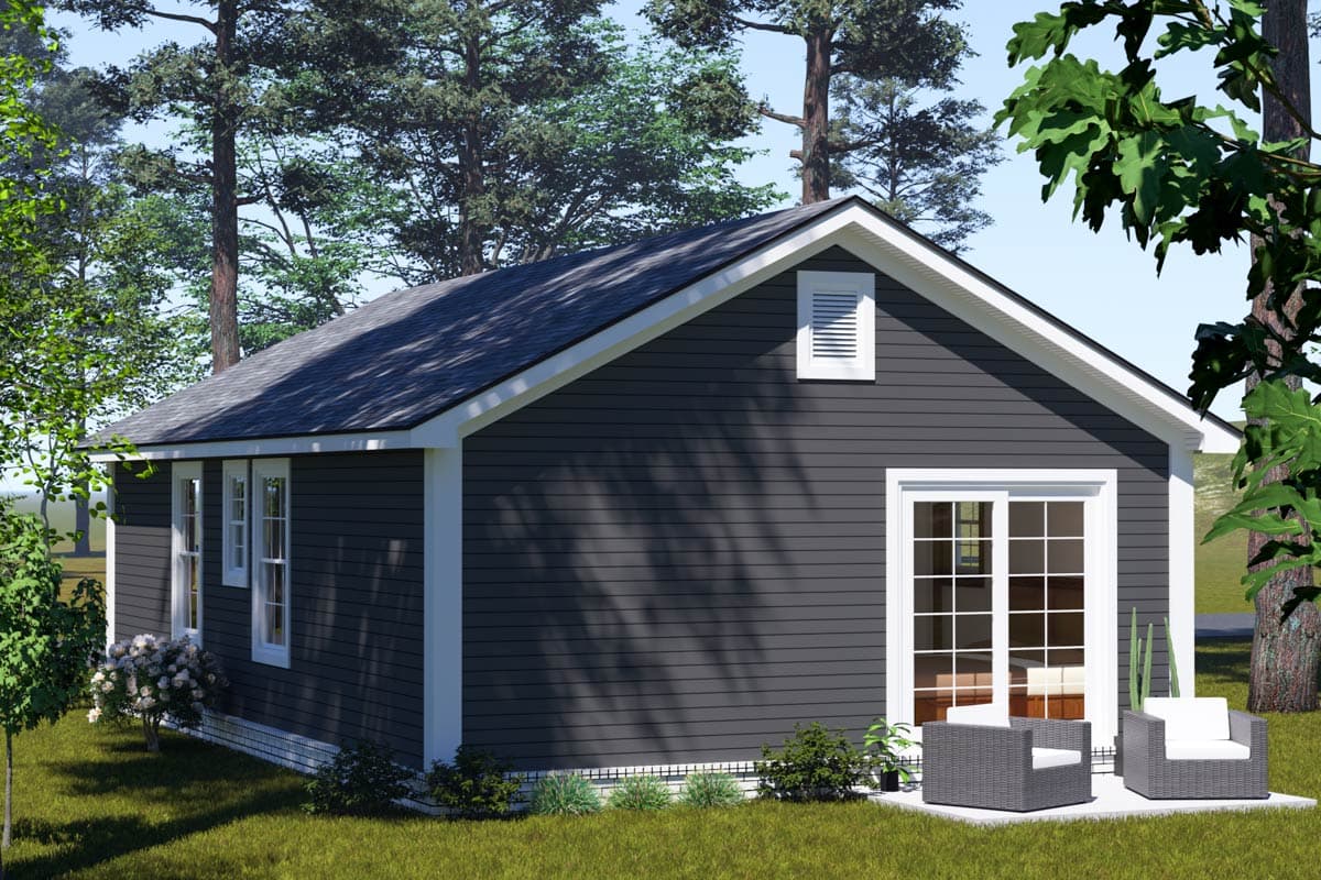 Plan 52441WM: Charming 2-Bed Cottage with Open Living and Vaulted Ceilings - Image #5