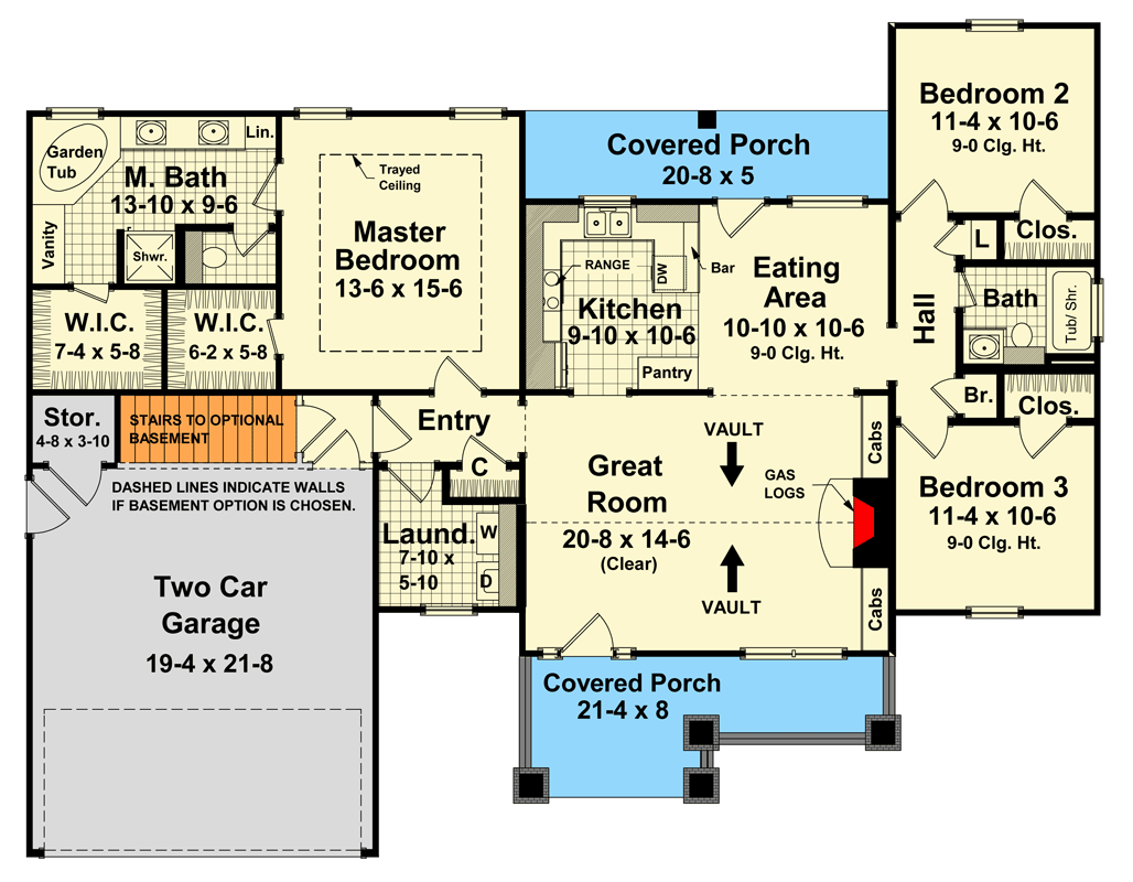 Plan 51237MM: Single-Story Charming Craftsman House Plan with Open Living Spaces - Floor Plan - Main Level - Craftsman, New American