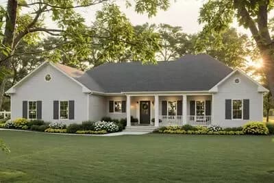 Cozy Ranch House Plan with Spacious Porches and Split Bedrooms