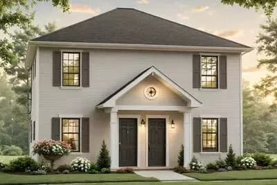Traditional Duplex House Plan with Efficient 945 Sq Ft Units