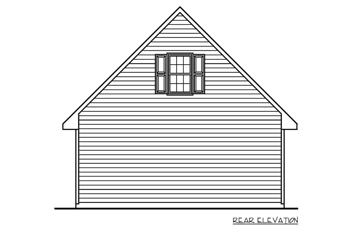 Plan 25899GE: 24-Foot Wide 2-Car Garage with Gable Roof and Upstairs Storage - Image #10 - Farmhouse
