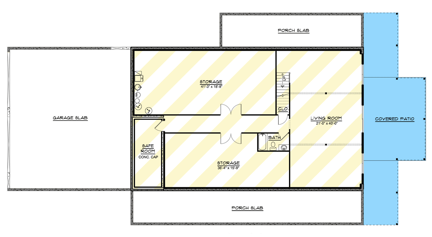 Plan 135365GRA: Expansive Rustic Farmhouse Ranch Walkout Home with Wrap-Around Porch & 4-Car Garage - Floor Plan - Unfinished Basement - Barndominium, Farmhouse