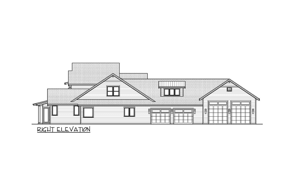Plan 280242JWD: 5 Bedrooms Modern Farmhouse Plan with Wraparound Porch and 4-Car Garage - Image #5 - Modern Farmhouse