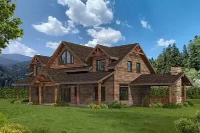 Elegant Rustic Mountain House Plan with Wrap-Around Porch and Loft