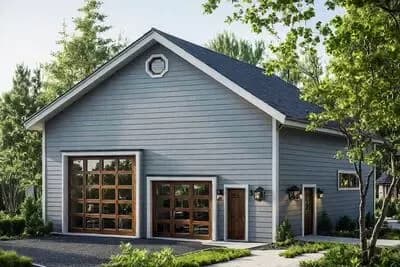 Expansive Detached 4-Car Garage with Storage Area