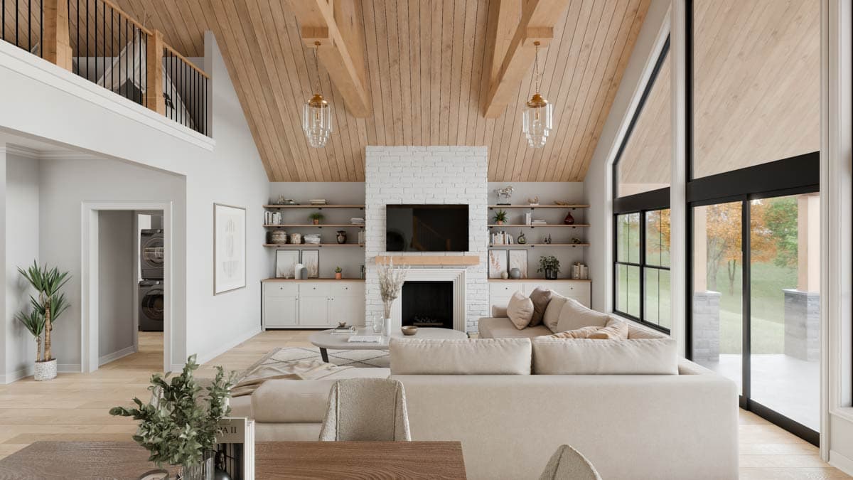 Plan 911058JVD: 2-Bed Modern Farmhouse with Vaulted Living and 3-Car Garage - Image #9 - Modern Farmhouse, New American