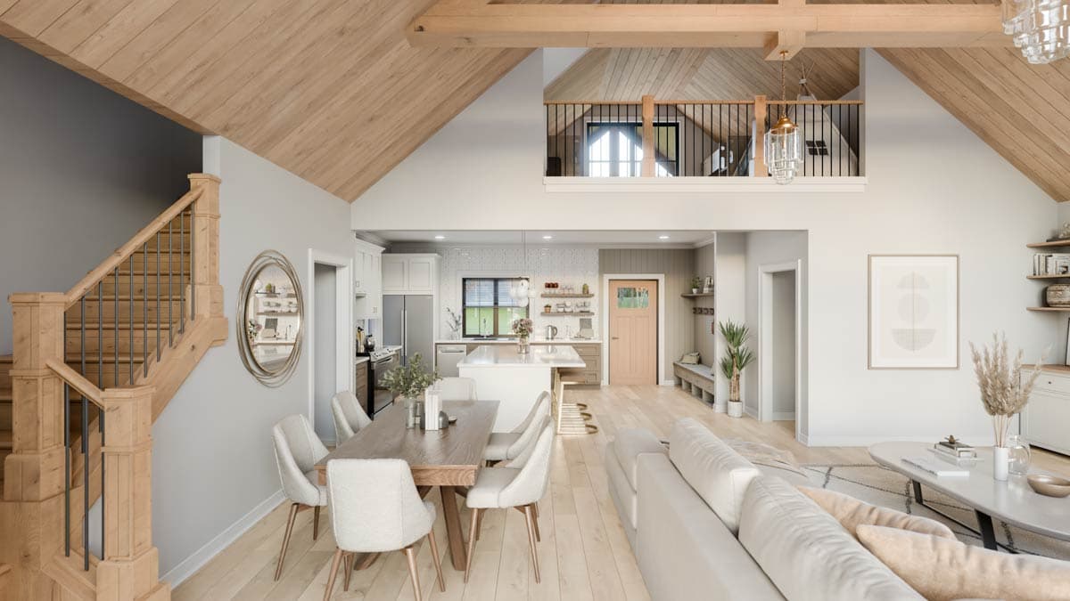 Plan 911058JVD: 2-Bed Modern Farmhouse with Vaulted Living and 3-Car Garage - Image #20 - Modern Farmhouse, New American