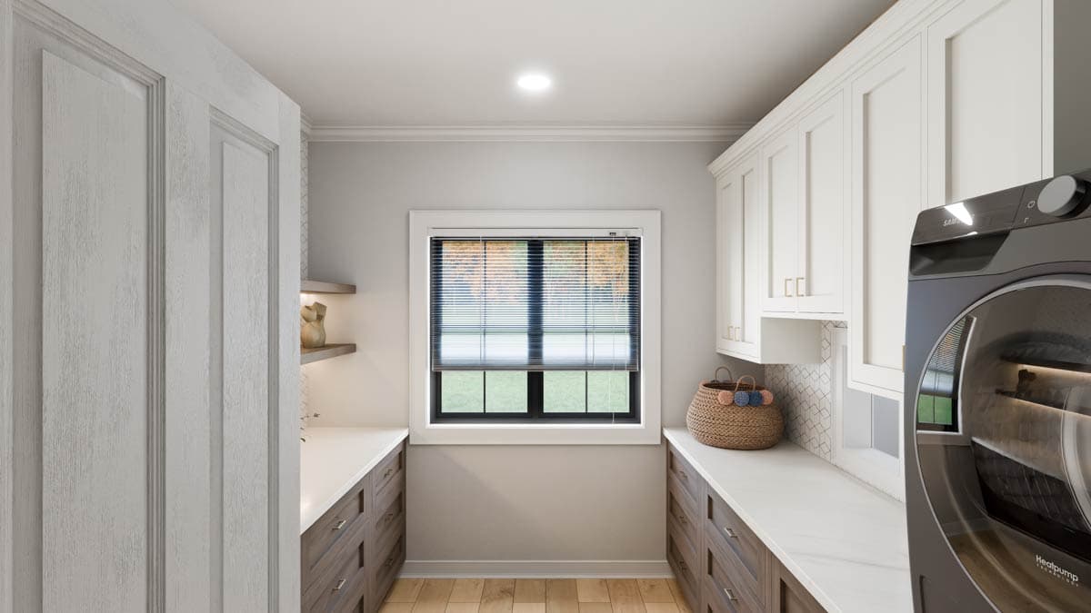 Plan 911058JVD: 2-Bed Modern Farmhouse with Vaulted Living and 3-Car Garage - Image #10 - Modern Farmhouse, New American