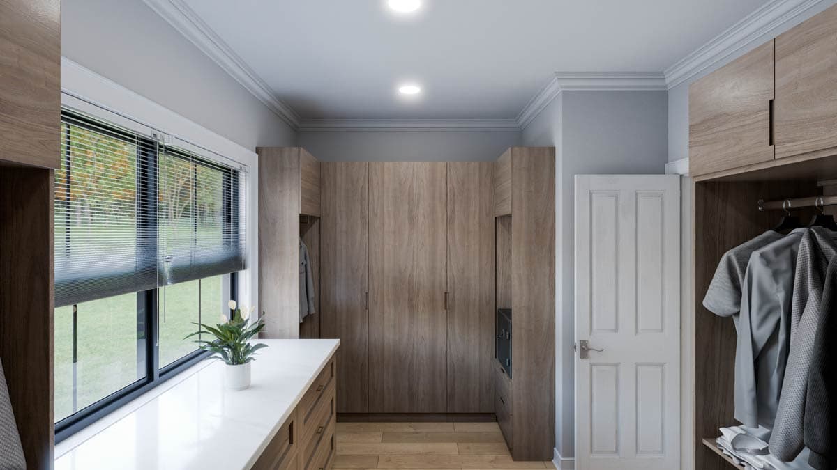 Plan 911058JVD: 2-Bed Modern Farmhouse with Vaulted Living and 3-Car Garage - Image #19 - Modern Farmhouse, New American