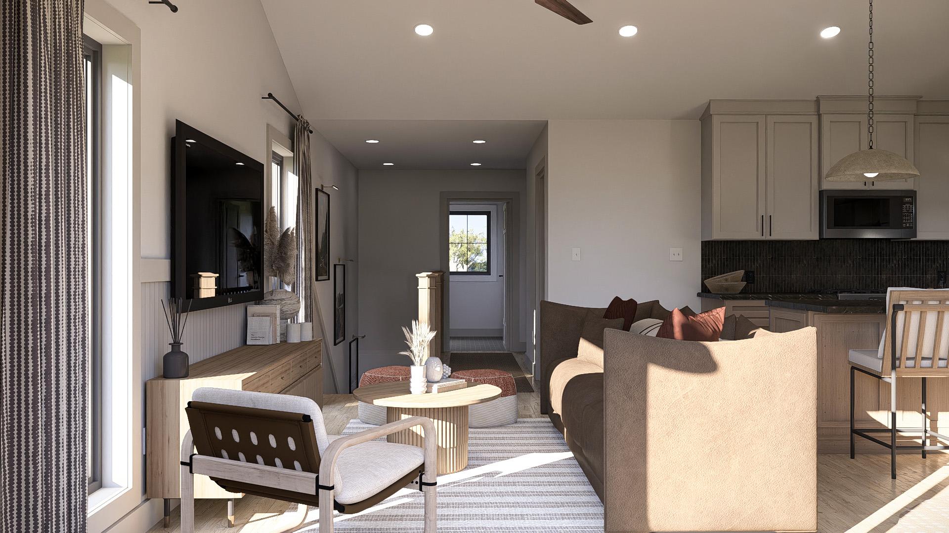 Plan 623524DJ: Narrow Two-Story Modern Farmhouse Plan with Upside Down Floor Plan - 1451 Sq Ft - Image #7 - Modern Farmhouse