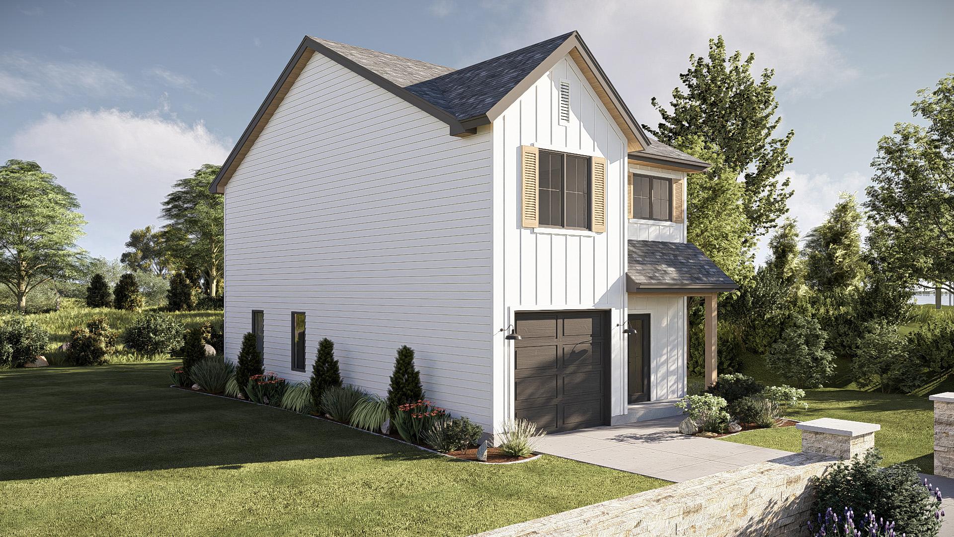 Plan 623524DJ: Narrow Two-Story Modern Farmhouse Plan with Upside Down Floor Plan - 1451 Sq Ft - Image #5 - Modern Farmhouse