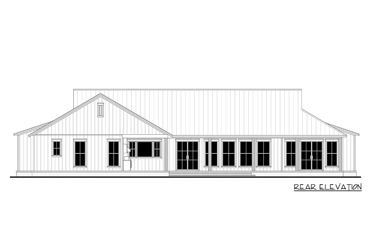 Plan 52007HZ: 4 or 5 Bedroom Modern Transitional House Plan with Vaulted Living and 3-Car Garage - Image #7 - Modern, Southern, Transitional