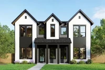 Compact 4-Unit Contemporary Transitional Quad Plex with 2 Beds and 2 Baths Per Unit