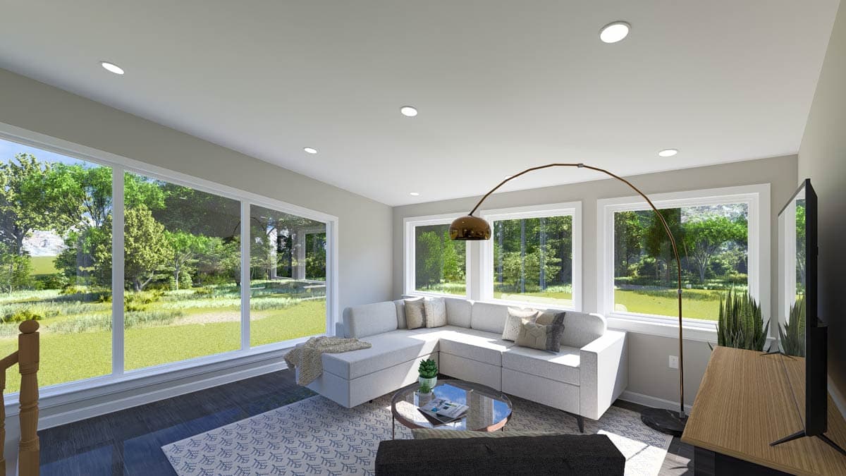 Plan 61639UT: Contemporary Retreat with Lofted Living Area and Spacious Garage - Image #8 - Contemporary