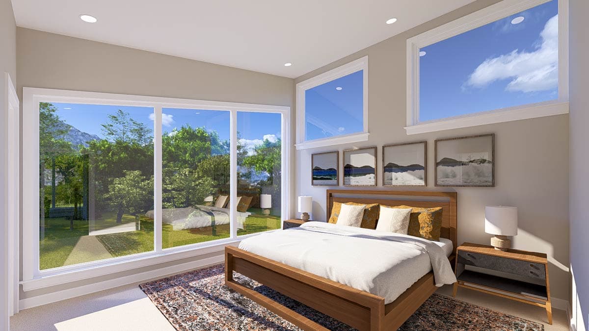 Plan 61639UT: Contemporary Retreat with Lofted Living Area and Spacious Garage - Image #13 - Contemporary