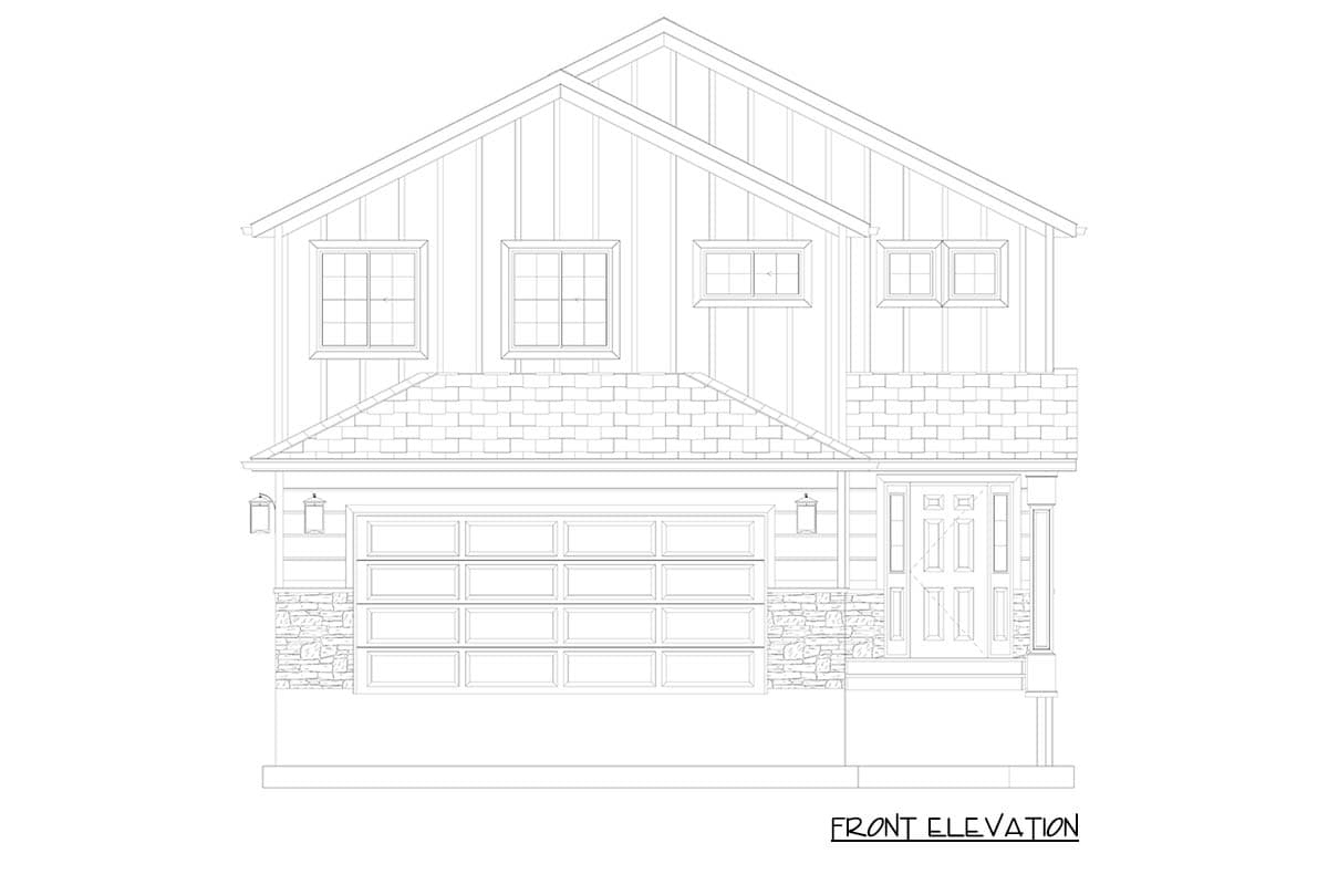 Plan 61640UT: Modern Two-Story House Plan with Split Bedroom Layout - Image #18 - Modern