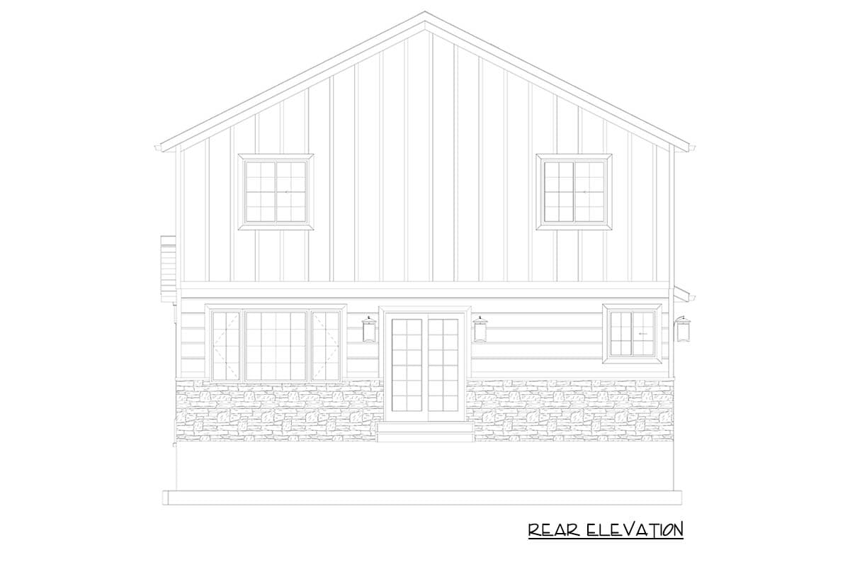 Plan 61640UT: Modern Two-Story House Plan with Split Bedroom Layout - Image #20 - Modern