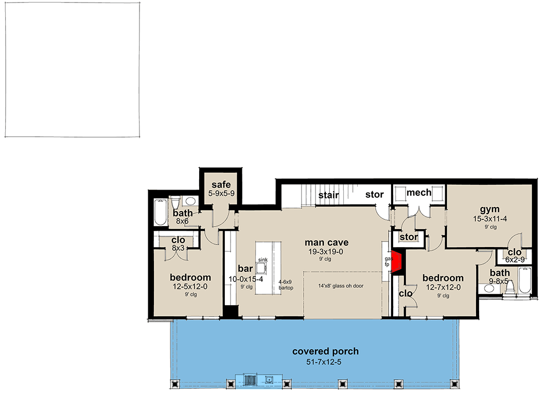 Plan 16942WG: Modern Cottage Retreat with Expansive Porches and Optional Lower Level - Floor Plan - Optional Lower Level - Cabin, Contemporary, Modern, Mountain
