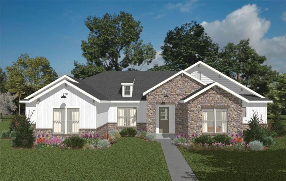 Plan 54042LK: Country Ranch House Plan with 3 Bedrooms and Flex Room - Image #3 - Country, Ranch