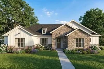 Country Ranch House Plan with 3 Bedrooms and Flex Room