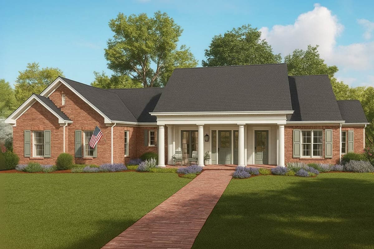 Plan 54043LK: Charming Southern Ranch with Spacious Porch and Modern Amenities - Image #3 - Country, Ranch, Southern, Traditional
