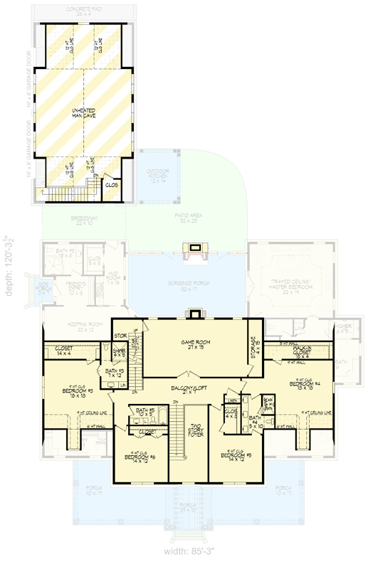 Plan 680569VR: Expansive Colonial Farmhouse with Masterful Design and Entertainment Spaces - Floor Plan - 2nd Floor - Colonial, Farmhouse