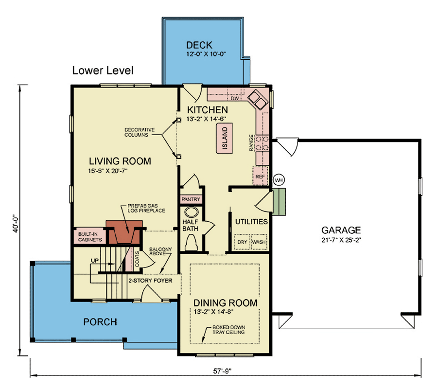 Plan 25909GE: Traditional Home Plan with Bonus Room and Inviting Porches - Floor Plan - Main Level - Traditional