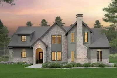 Luxurious Transitional House Plan with Spacious Interiors and Five Bedrooms