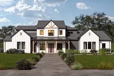 Luxurious Modern Farmhouse with Expansive Living Spaces and Outdoor Kitchen
