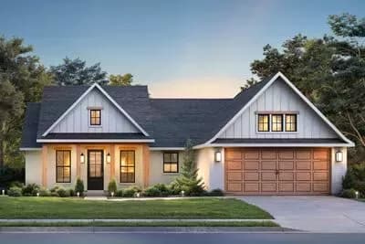 3-Bed Modern Farmhouse Cottage with Split-Bedroom Layout Around 1500 Sq Ft