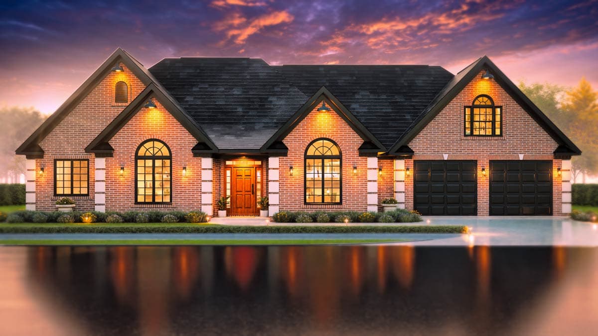 Plan 25912GE: Charming Four-Bedroom European House Plan with Split Bedroom Design - Image #7 - European