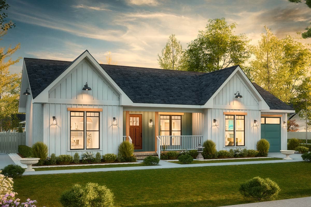 Plan 25914GE: Charming 3-Bedroom Ranch House Plan with Split Bedrooms - Image #6 - Country, Ranch, Traditional