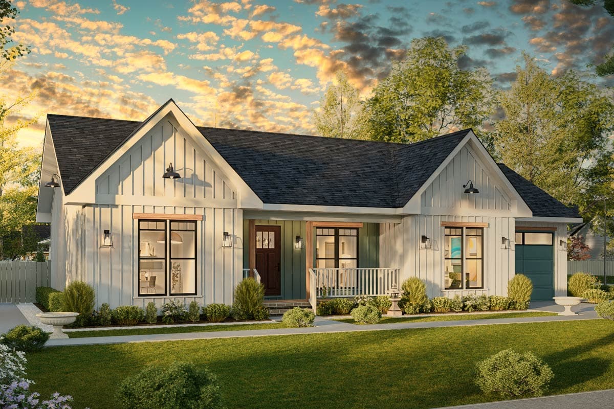 Plan 25914GE: Charming 3-Bedroom Ranch House Plan with Split Bedrooms - Image #7 - Country, Ranch, Traditional
