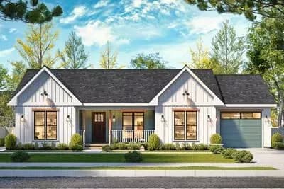 Charming 3-Bedroom Ranch House Plan with Split Bedrooms