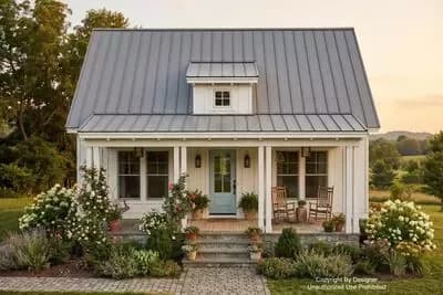 Charming 777 Sq Ft Farmhouse Plan with Screen Porch