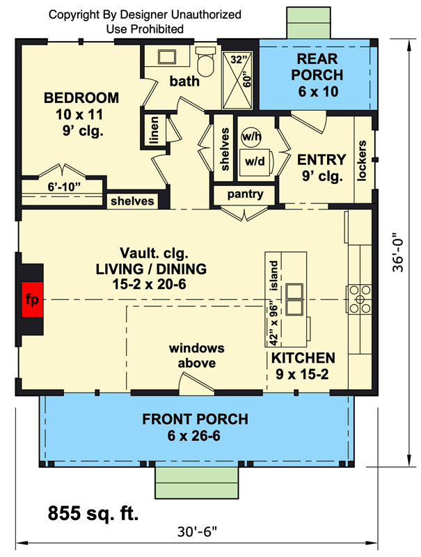 Plan 140025RK: Cozy Cottage Plan with Inviting Porches and Modern Amenities - Floor Plan - Main Level - Cottage, Farmhouse