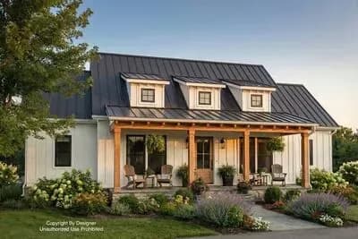 3-Bed Modern Farmhouse Plan with Split Bedroom Layout