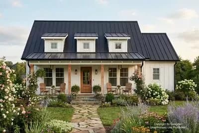 2-Bedroom Modern Farmhouse Plan with Spacious Porches