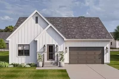 Modern Farmhouse Plan with Split Bedrooms and Optional Lower Level