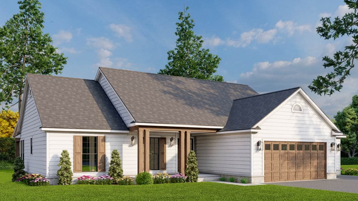 Plan 70926MK: Charming Craftsman Plan with Split Bedroom Design and Spacious Garage - Image #8 - Country, Craftsman, Farmhouse, Ranch