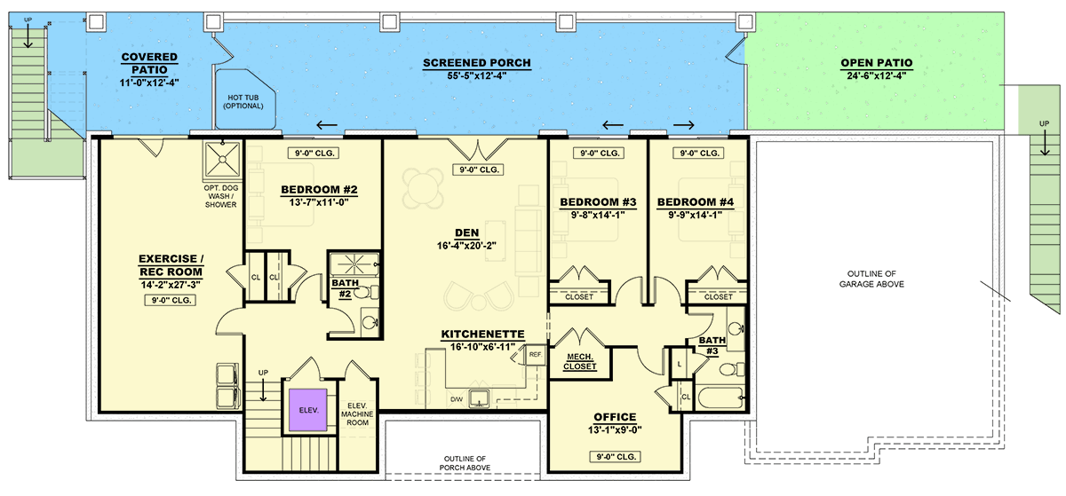 Plan 810040RBT: Spacious Modern Farmhouse with Walkout Basement and Flex Spaces - Floor Plan - Lower Level - Modern Farmhouse, New American