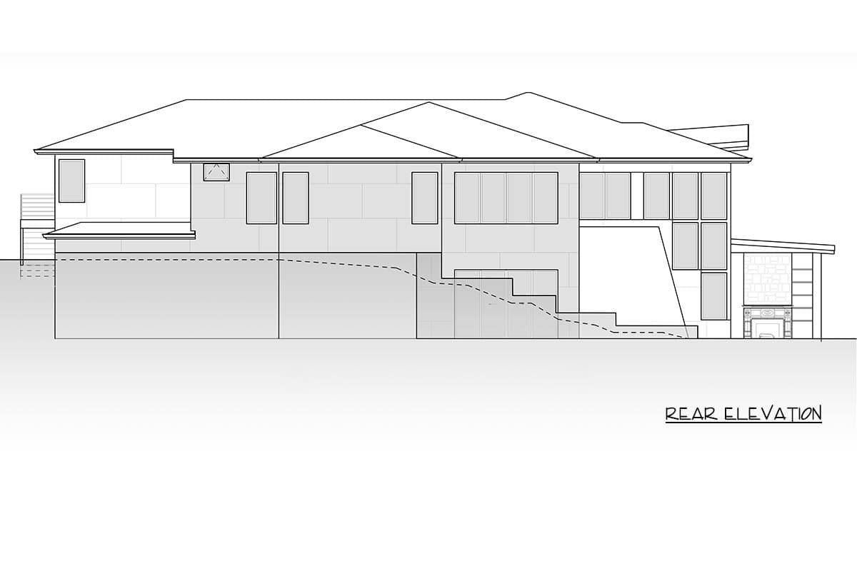 Plan 666301RAF: Modern Transitional House Plan with 4-Car Garage and Senior Suite - Image #7 - Contemporary, Modern, Transitional