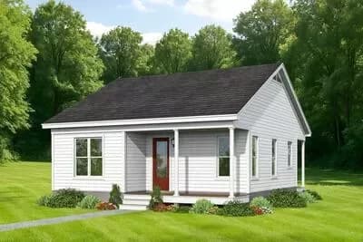Charming Cottage House with Expansive Covered Porch Under 1000 Sq Ft