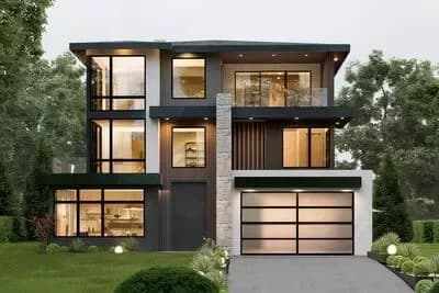 3-Story Luxurious Contemporary House Plan with Elevator and Flex Room