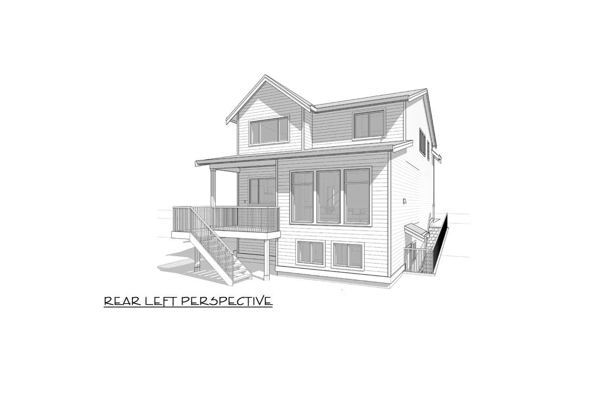 Plan 270119AF: Two-Story New American House Plan with 4 Bedrooms and Covered Outdoor Deck - Image #9 - New American, Traditional