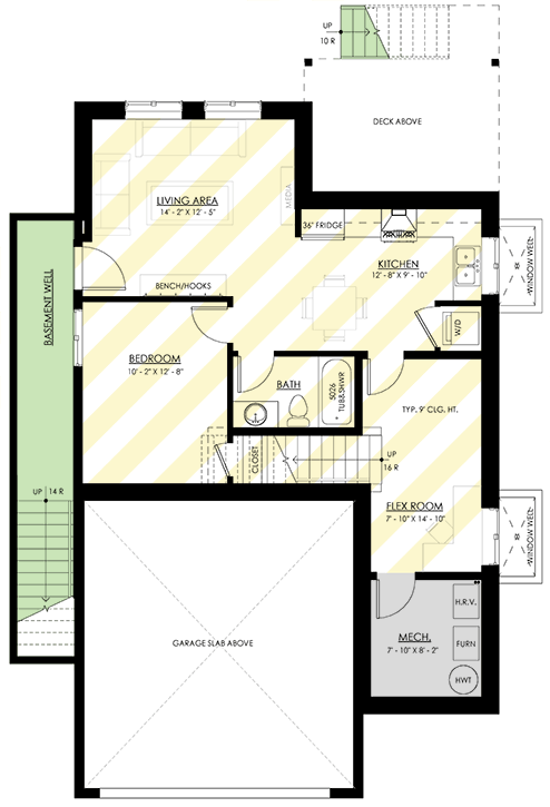 Plan 270119AF: Two-Story New American House Plan with 4 Bedrooms and Covered Outdoor Deck - Floor Plan - Optional Lower Level - New American, Traditional