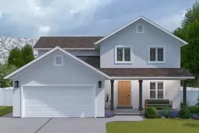 Traditional Two-Story House Plan with Split Bedroom Design